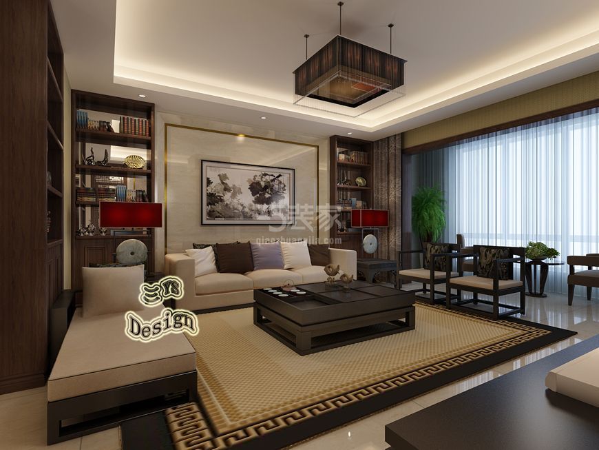 客厅-西北大学180平新中式风格设计方案