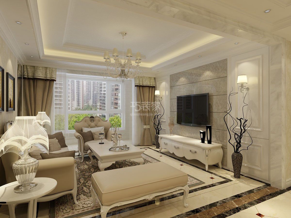 -中海·开元壹号137平简欧风格设计方案