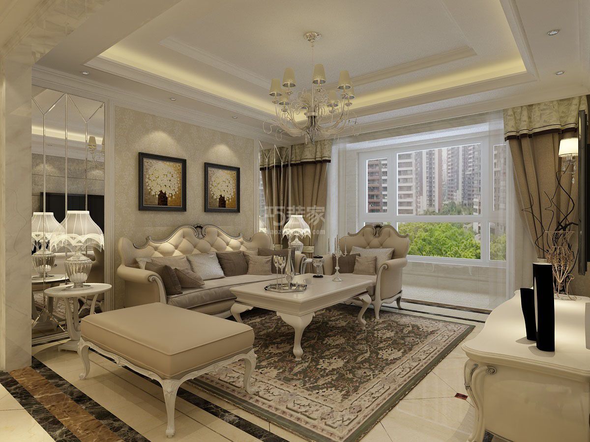 -中海·开元壹号137平简欧风格设计方案