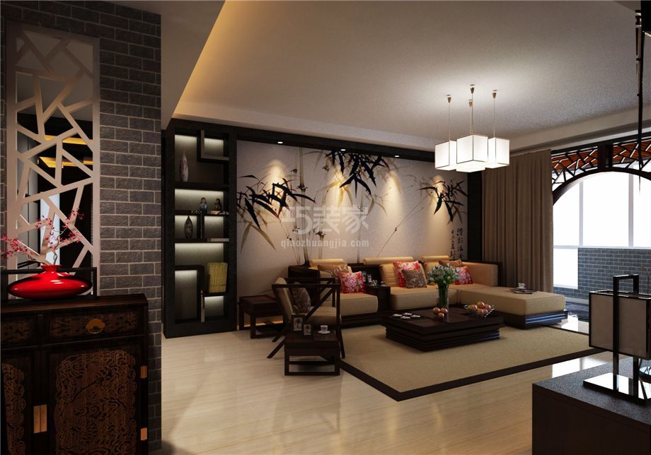 客厅-61540部队160平新中式风格设计方案