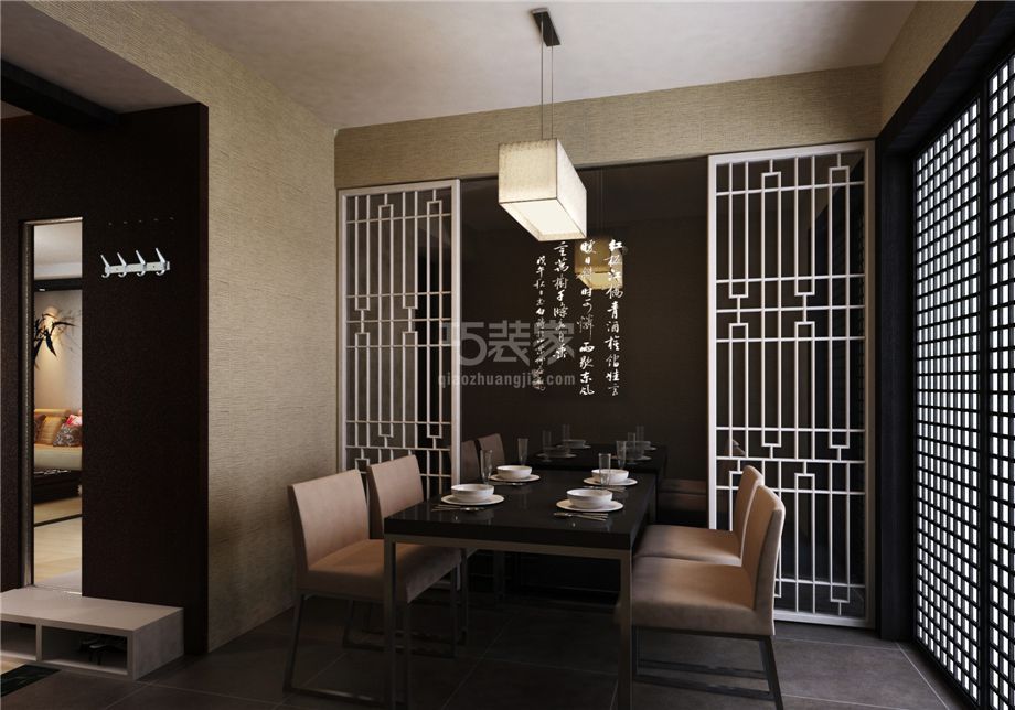 餐厅-61540部队160平新中式风格设计方案