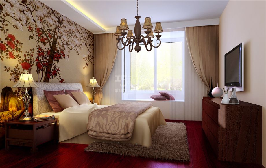 卧室-61540部队160平新中式风格设计方案