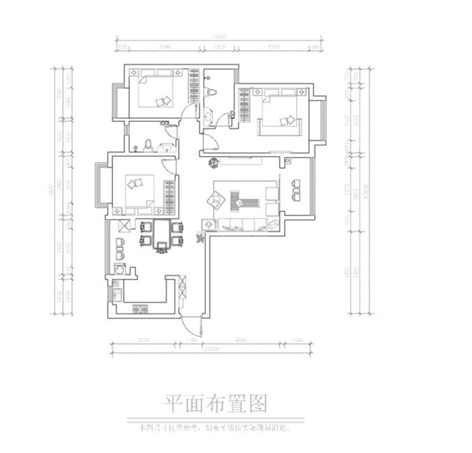 紫薇希望城126平现代简约风格设计方案