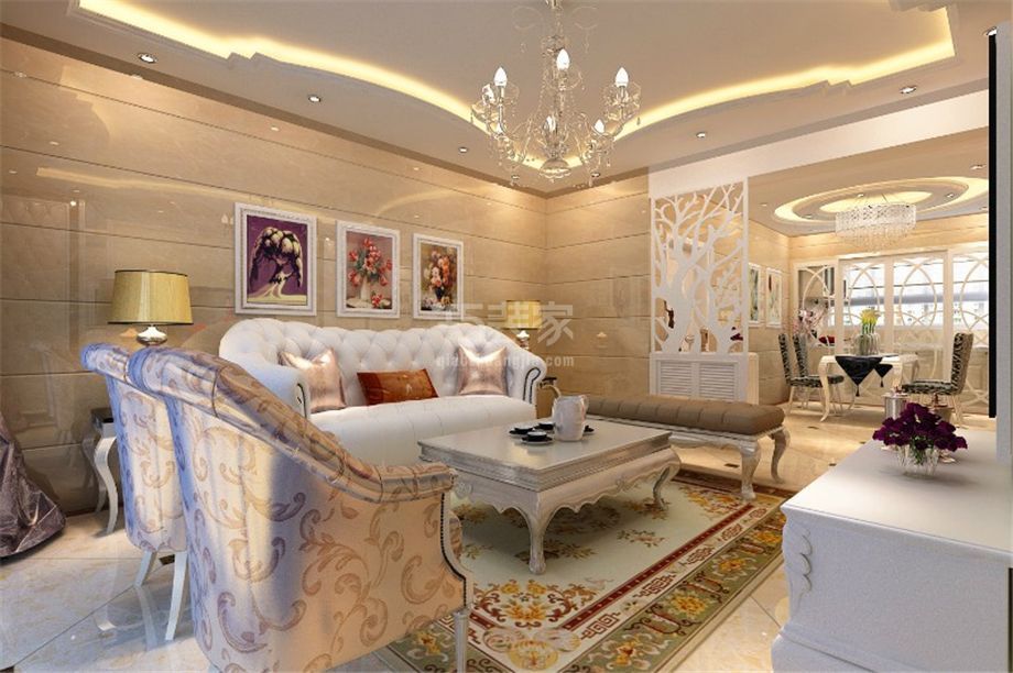 兴盛园220平欧式风格方案设计