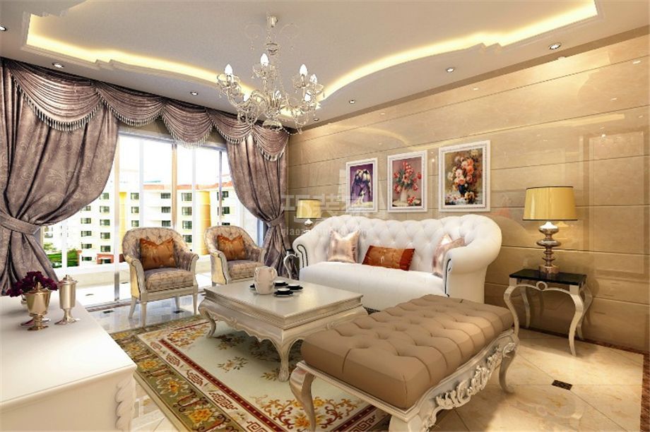 兴盛园220平欧式风格方案设计