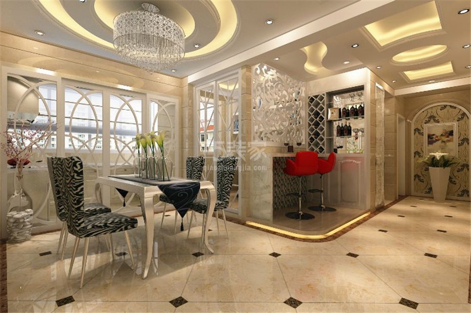 兴盛园220平欧式风格方案设计