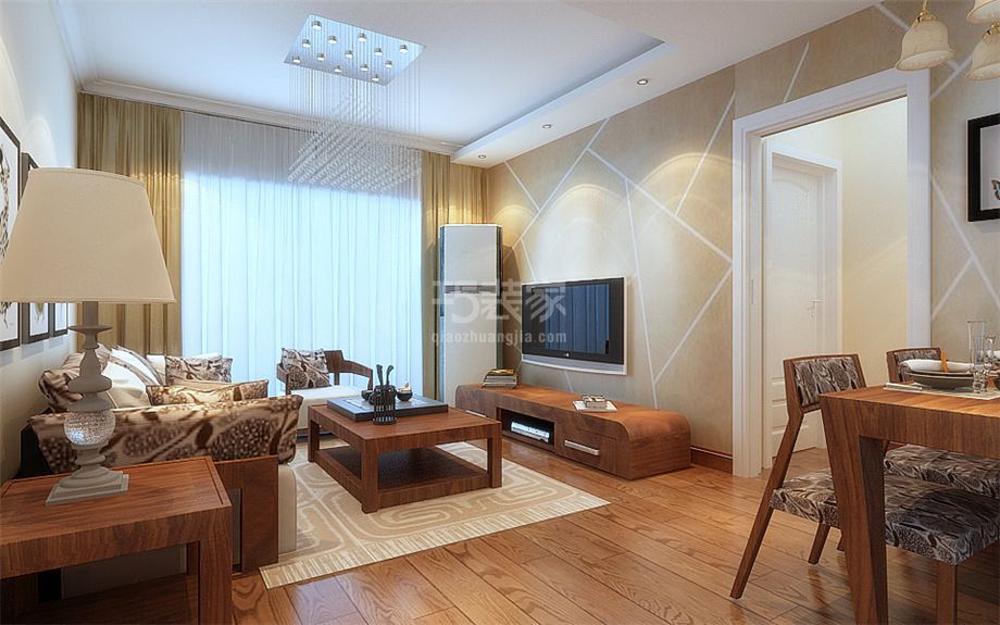 客厅-金泰新理城98平简约风格设计方案