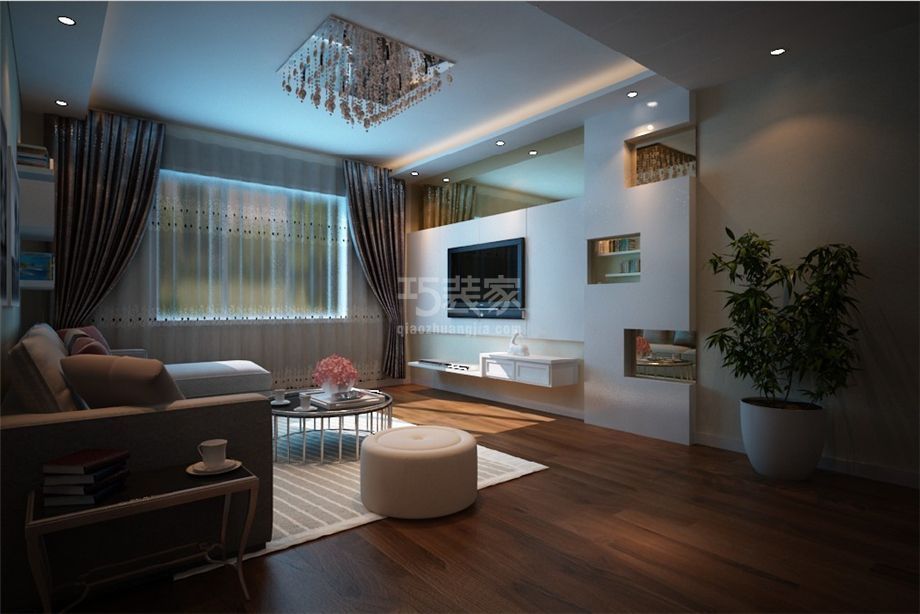 华豪丽晶121平米简约风格设计方案