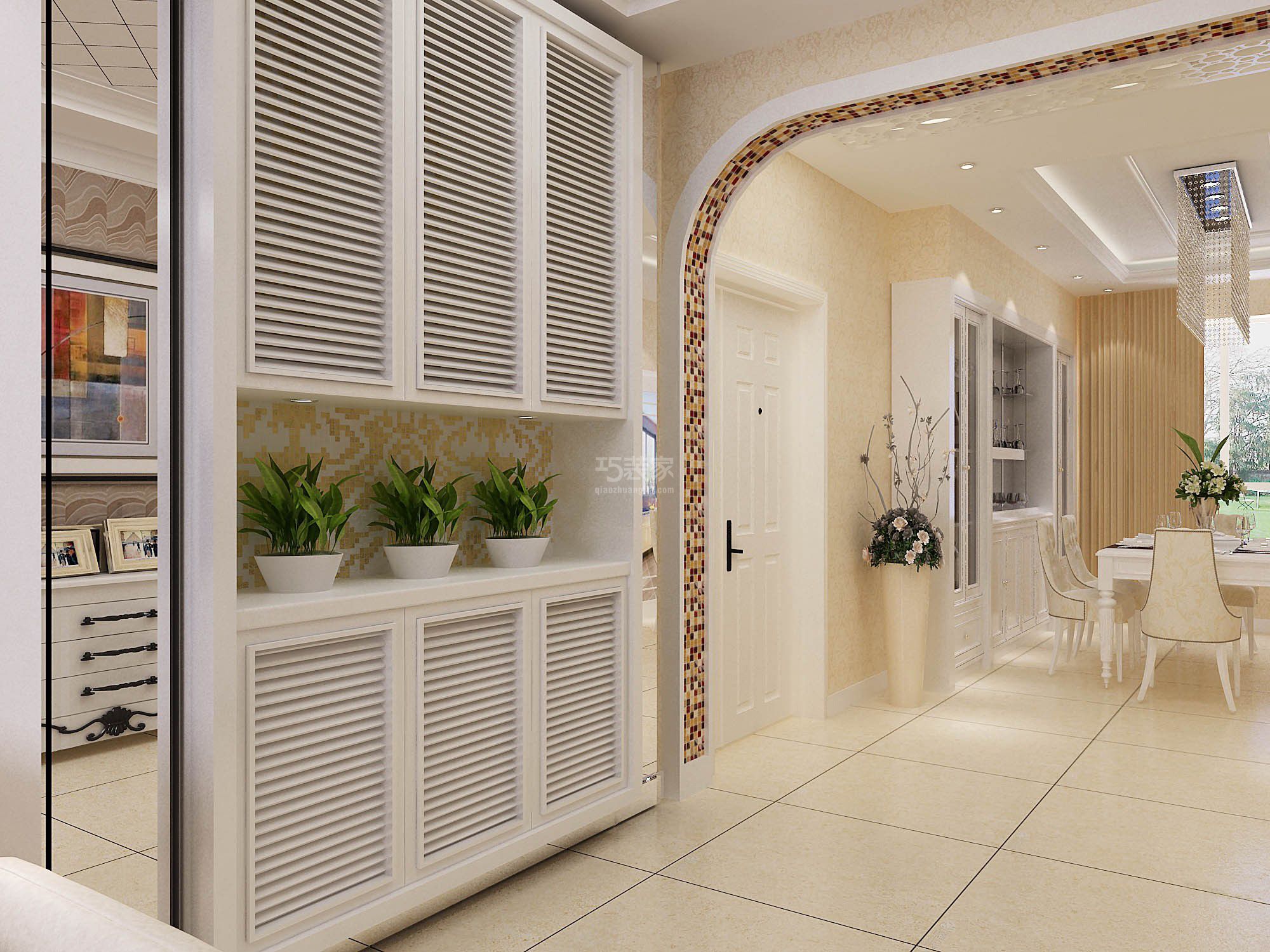 天朗蓝湖树145平三居室简欧风格方案