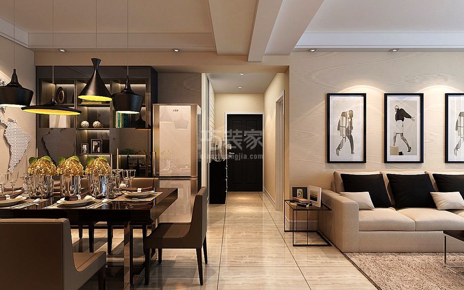 亮丽家园115平方简约风格方案设计