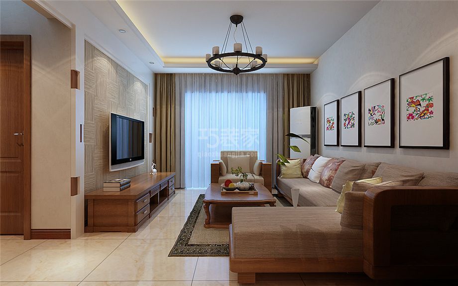 客厅-西工院90平米现代简约风格设计方案