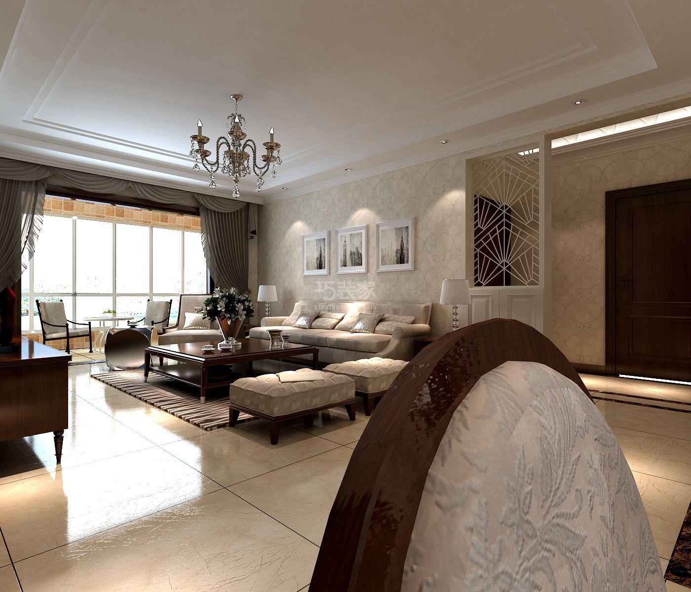 -政法大学160平欧式风格设计方案