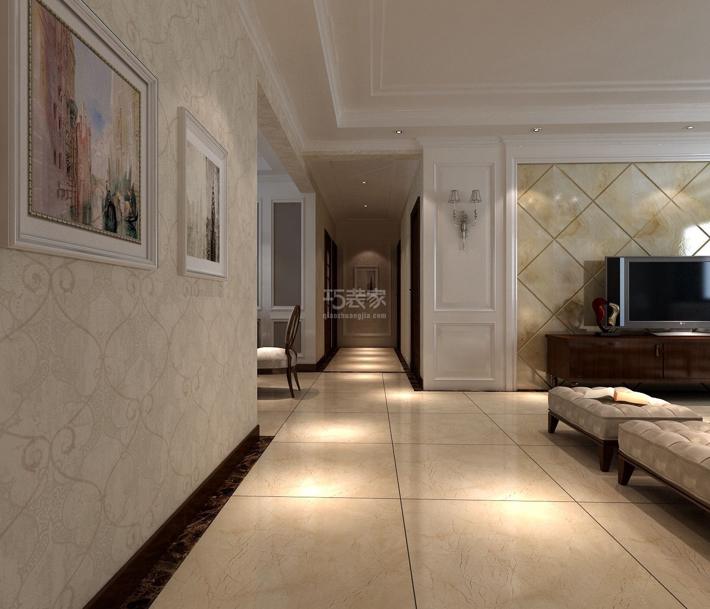 -政法大学160平欧式风格设计方案