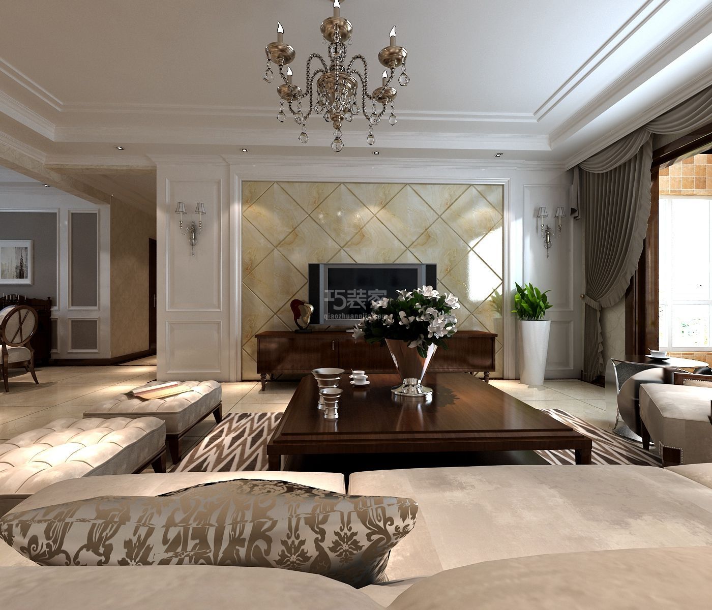 -政法大学160平欧式风格设计方案