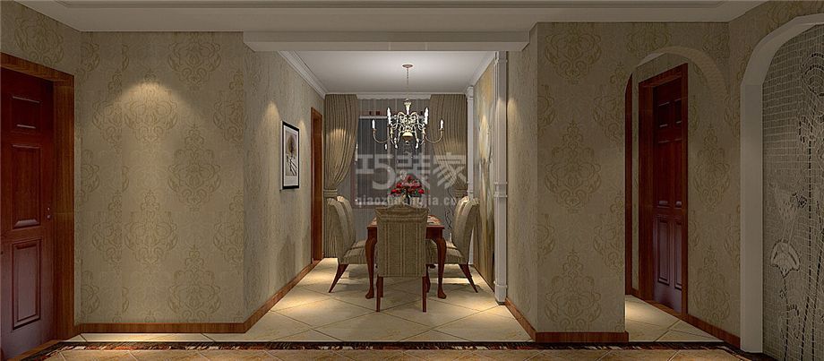 山水岭秀120平简欧风格设计方案