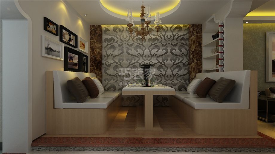 枫林绿洲120平简欧风格设计方案