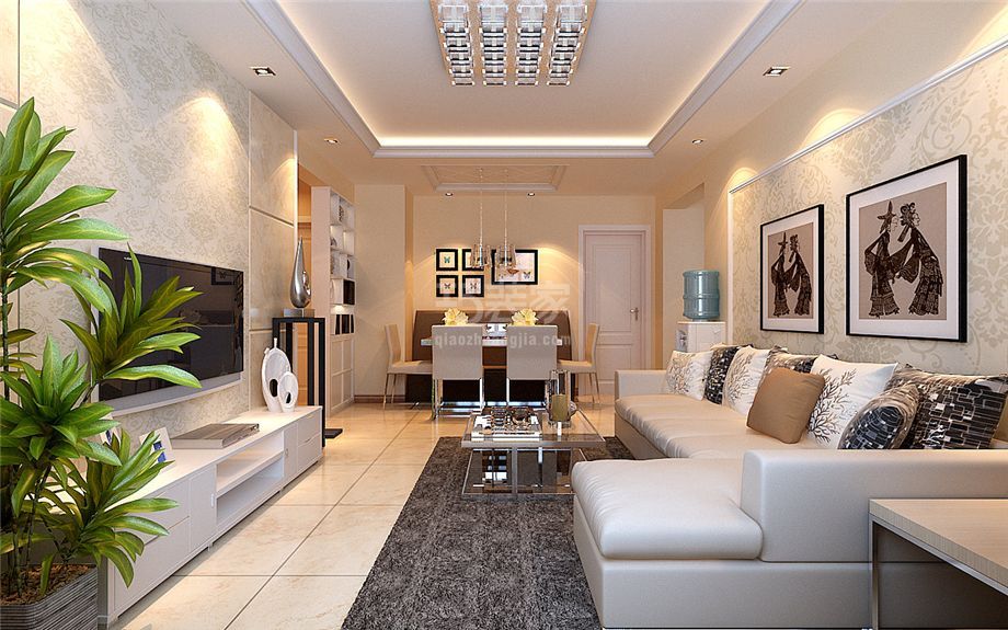 -美寓华庭105平简约风格设计方案