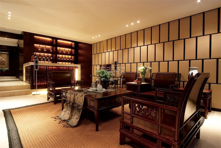 客厅-高新绿地160平中式风格设计案例