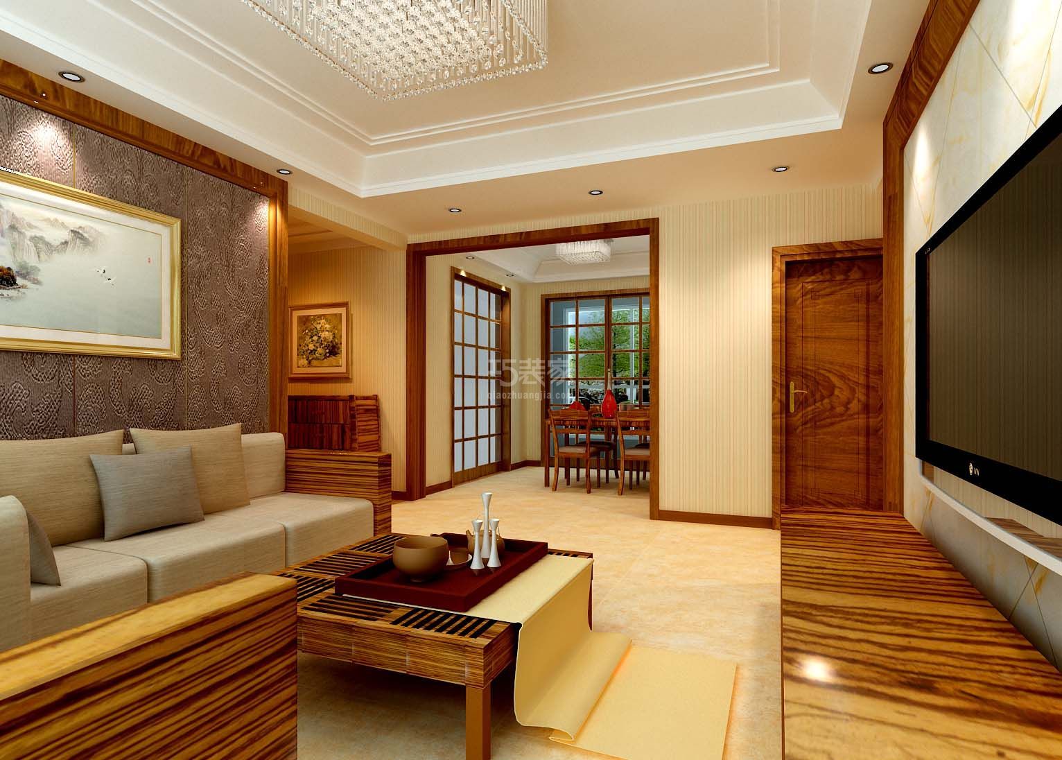 -紫薇东进111平米新中式风格设计方案