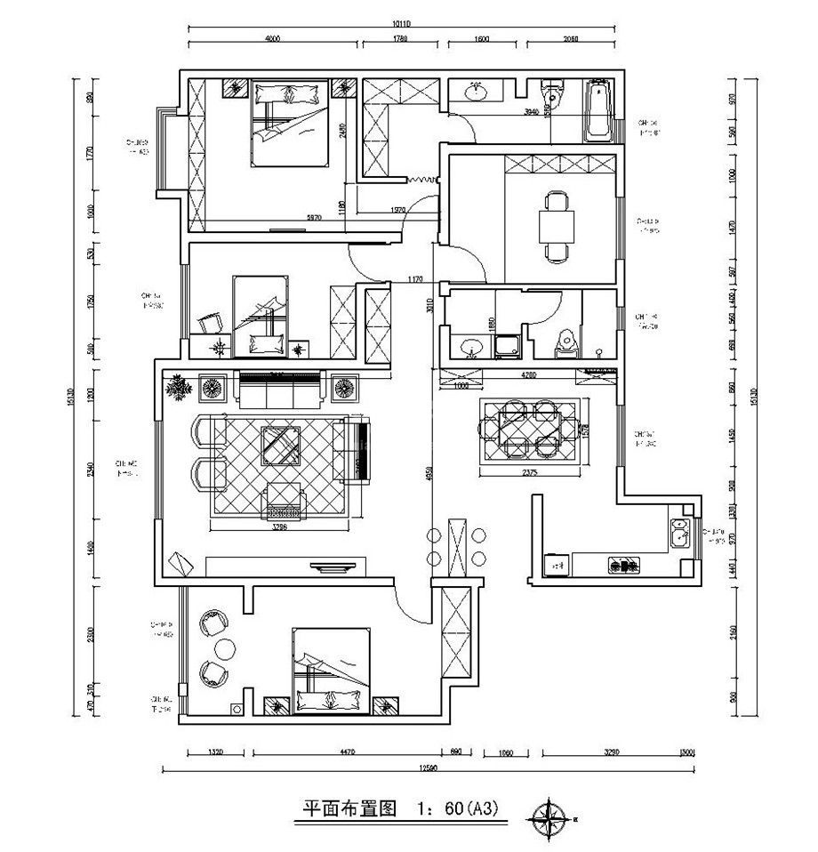 兰空干休所170平方地中海风格设计方案