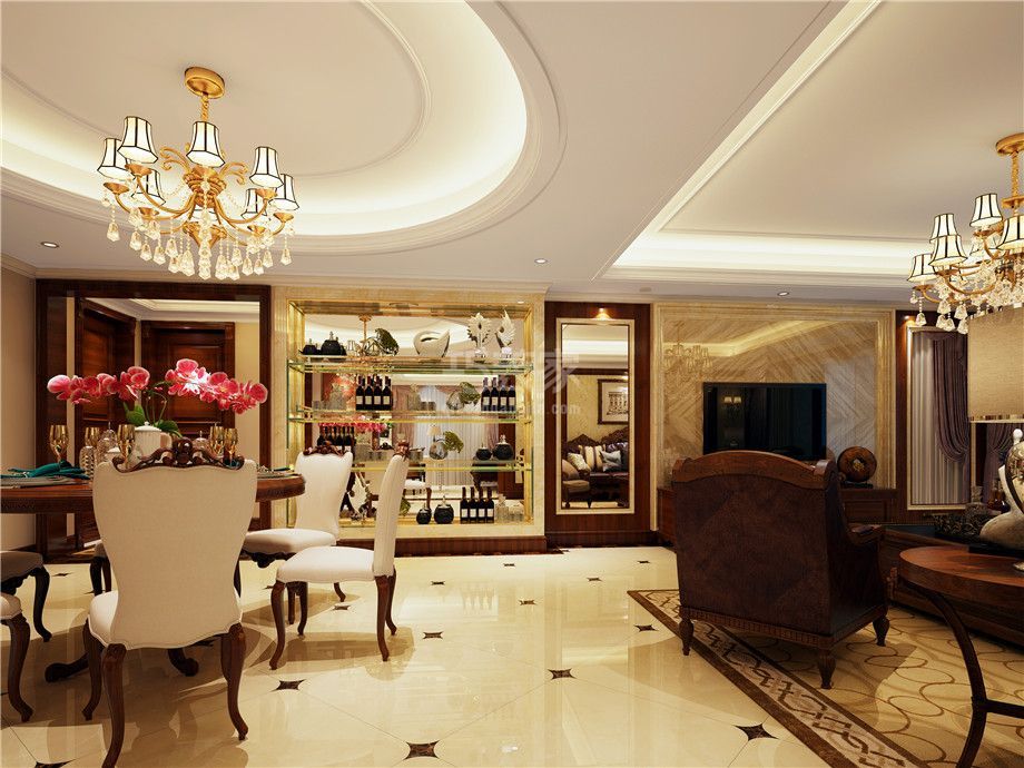 恒基毕翠锦华小区180平米欧式风格