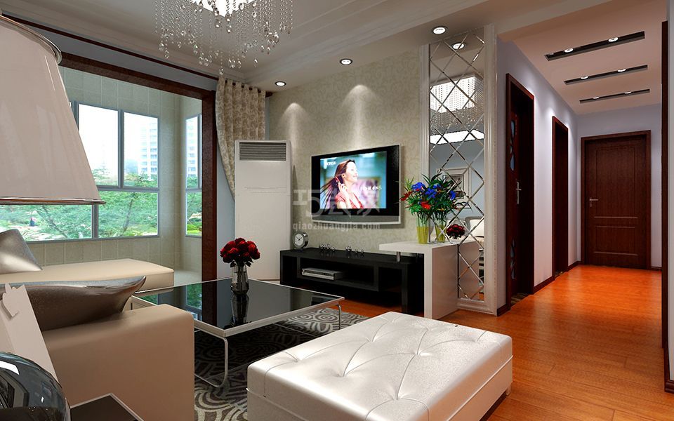 -天朗蓝湖树100平米简约风格设计方案