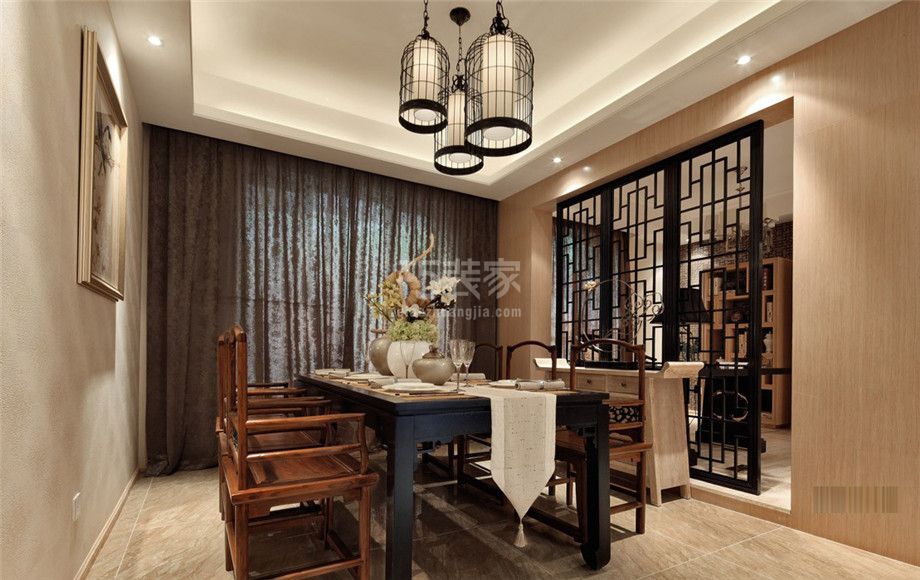 餐厅-曲江香都125平新中式风格设计方案