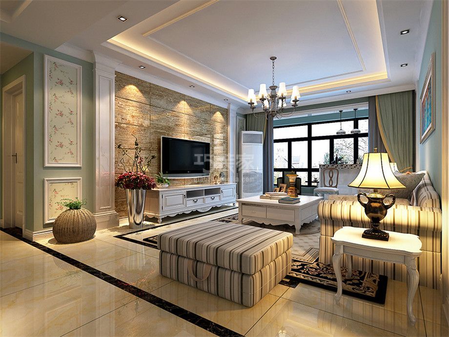 -天朗大兴郡120平欧式风格设计方案