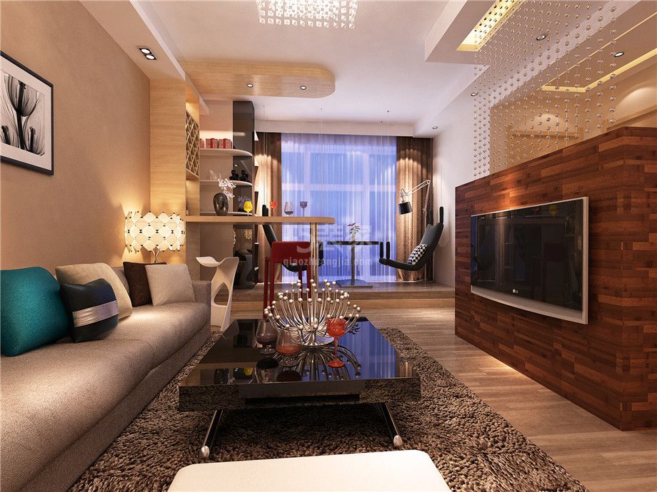 客厅-铭城国际社区110平欧式风格设计方案