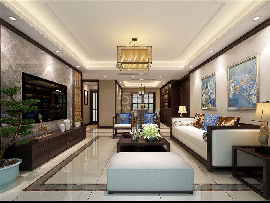 -曲江观邸180平新中式风格设计方案