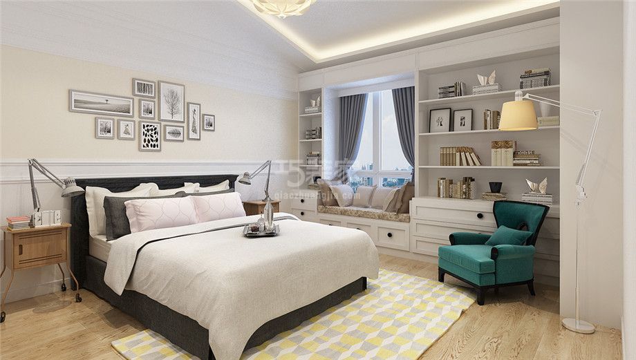 卧室-曲江金水湾130平简约风格设计方案