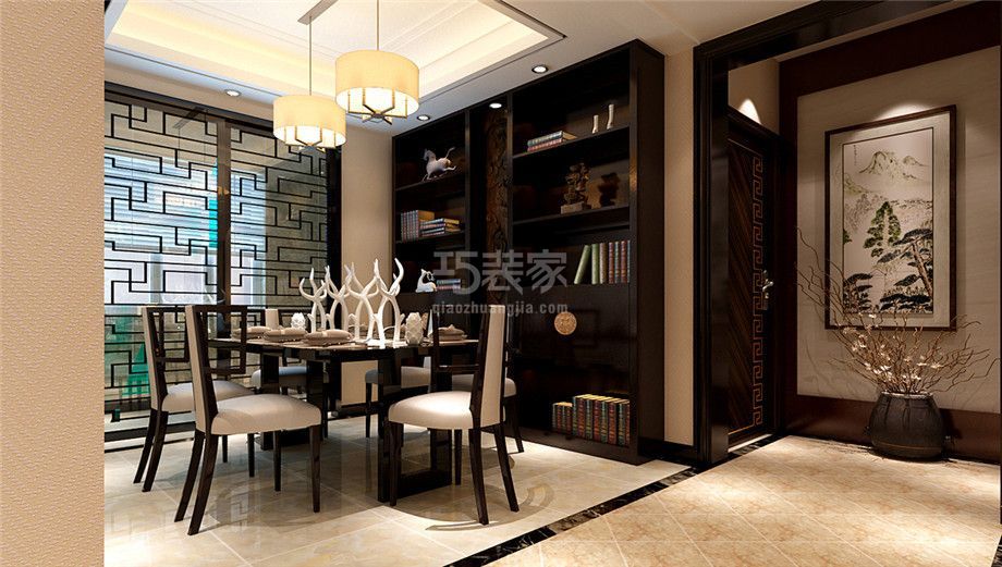 华清学府城100平新中式风格设计方案