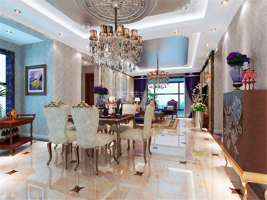 -金辉天鹅湾140平美式风格设计方案