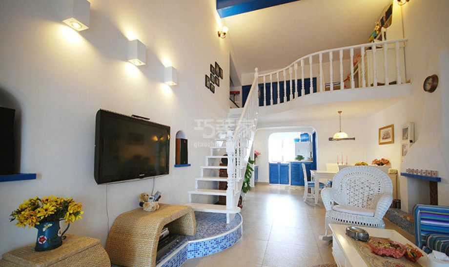 -莱茵小城130平米地中海风格案例