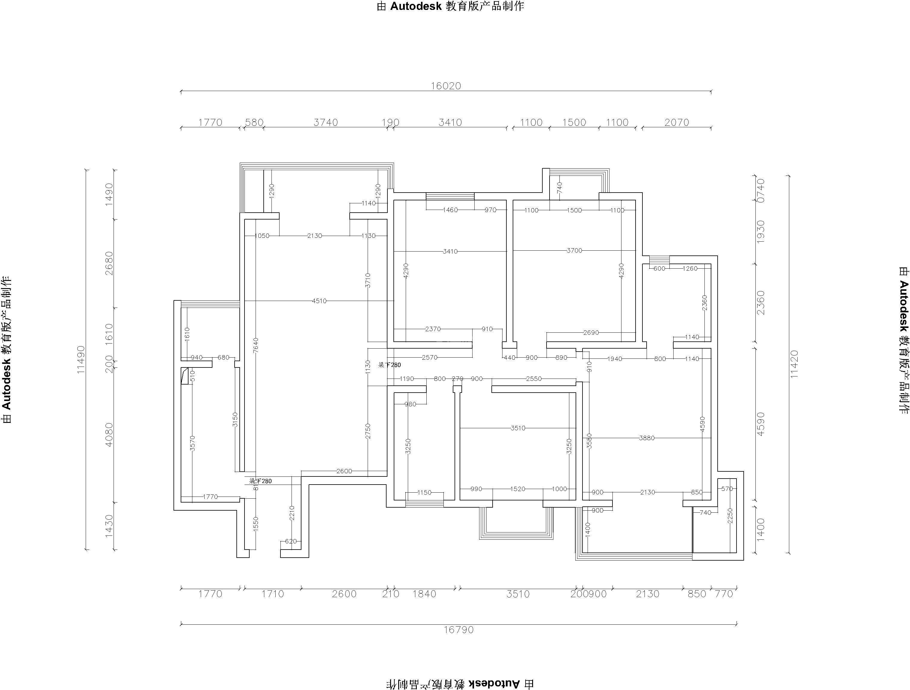 文景小区180平米混搭设计方案