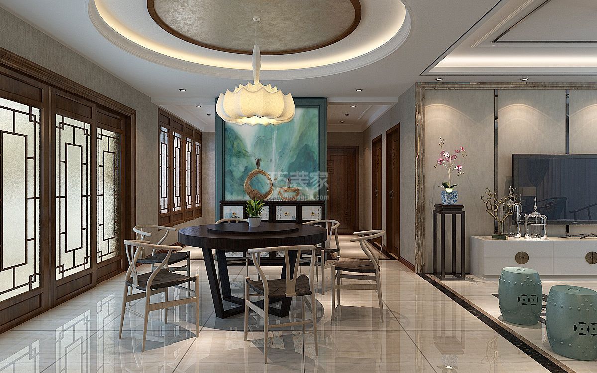 -亮丽家园140平米新中式设计方案