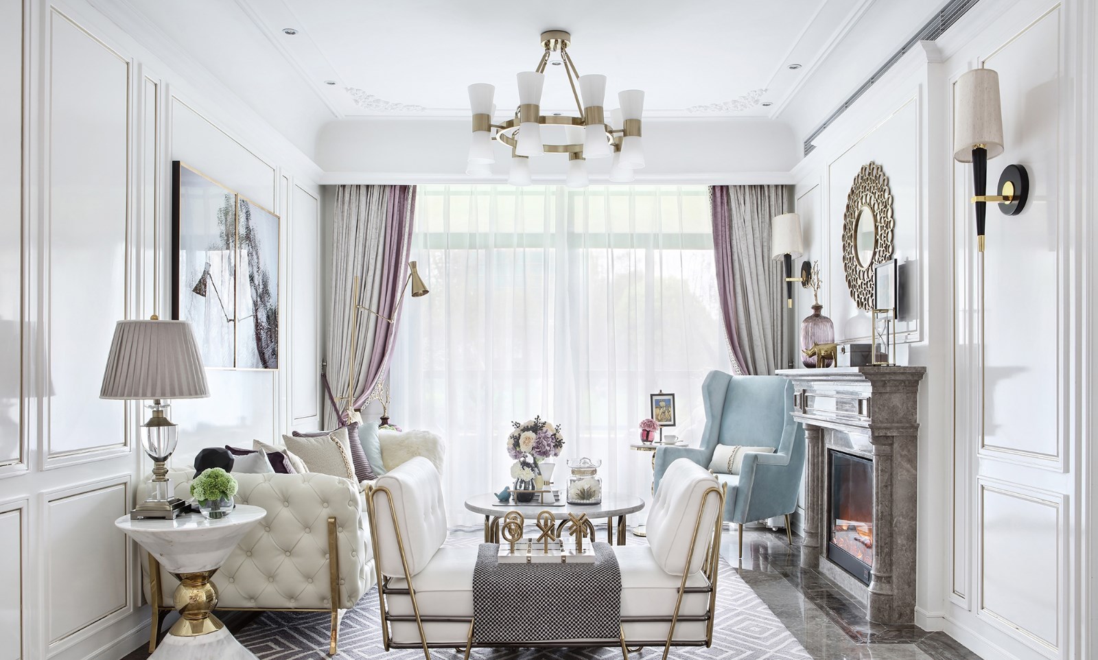 大华公园世家200平米现代美式