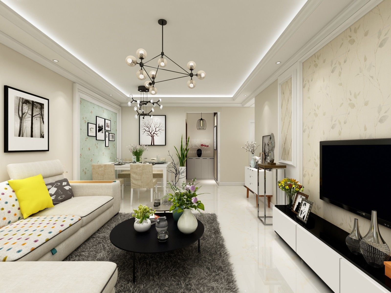 -高山流水和城小区145平米现代简约风格