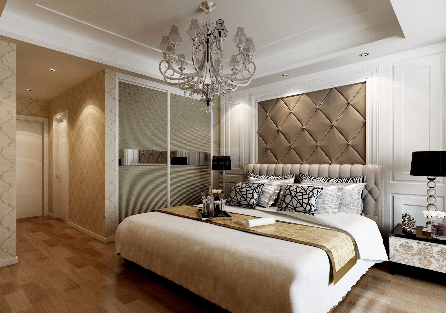 -开元壹号120平米简欧风格设计方案