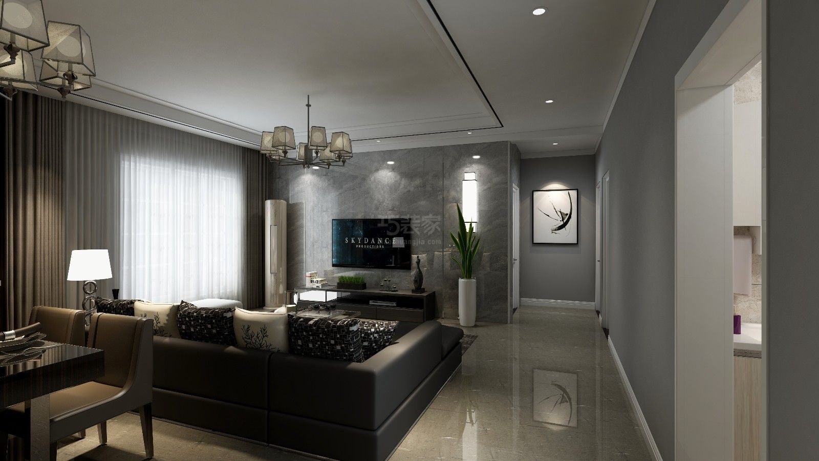 -公园中央120平米现代风格设计方案