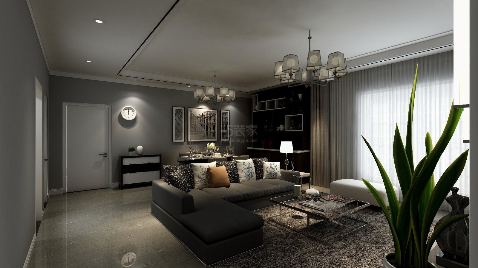 -公园中央120平米现代风格设计方案