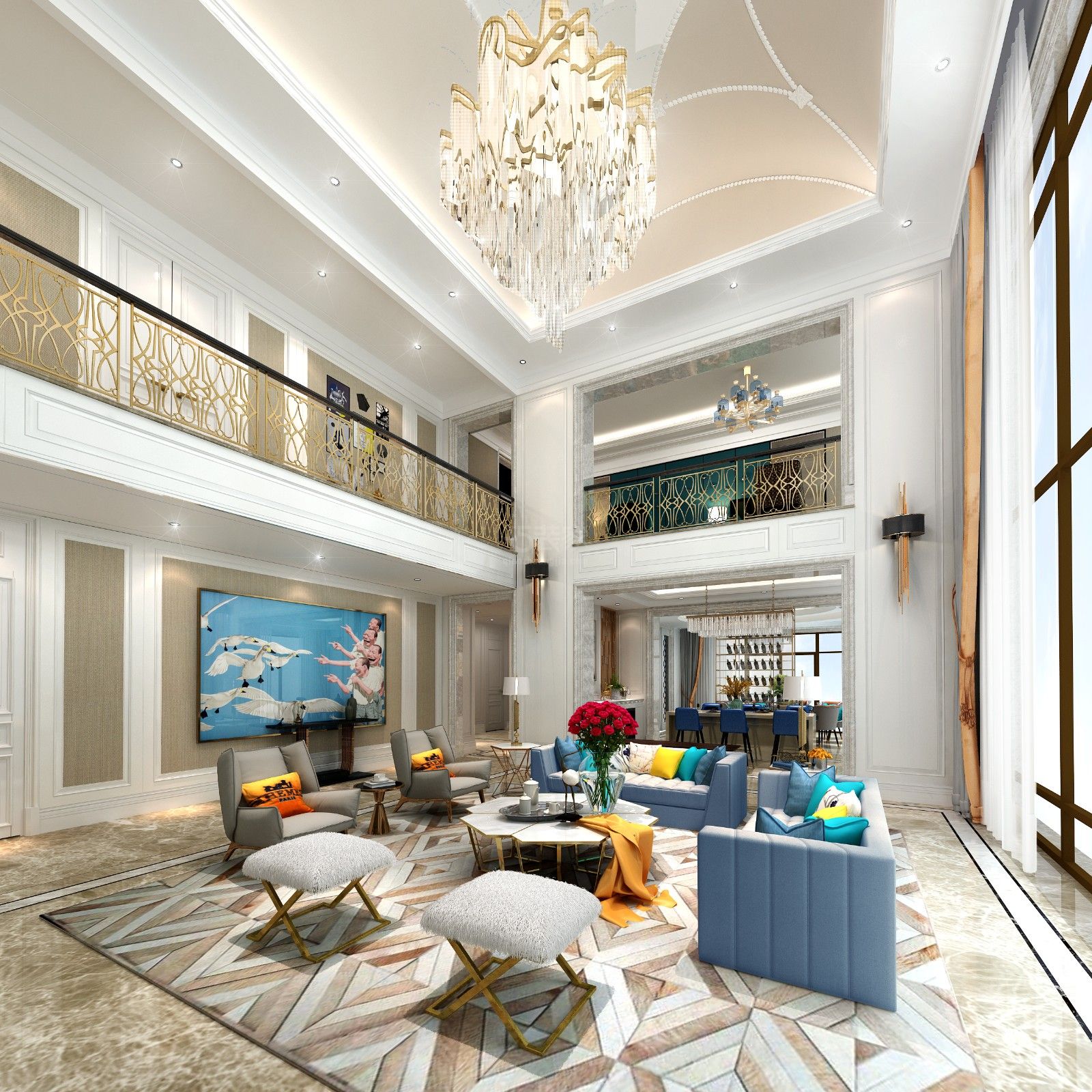 客厅1-鸿基紫韵别墅